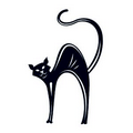 Glow in the Dark Black Cat Temporary Tattoo (2"x2")